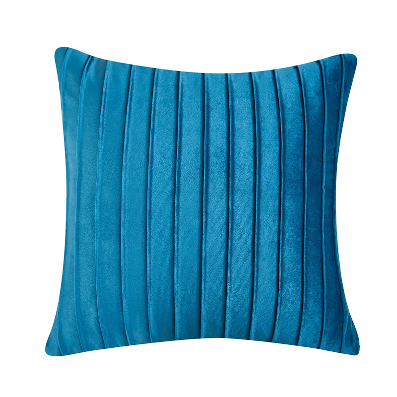Striped Velvet Throw Pillow, 18" x 18", Royal Blue