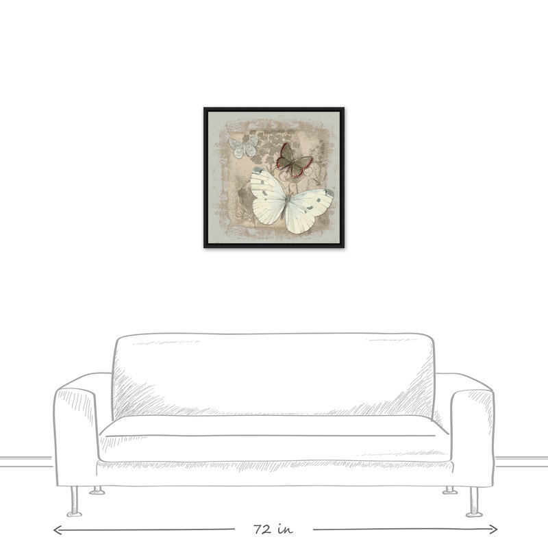 «Neutral Butterflies», reproduction sur toile, H 25,75 po x l 25,75 po x P 1,75 po