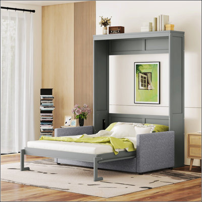 Grand lit escamotable mural avec coussin