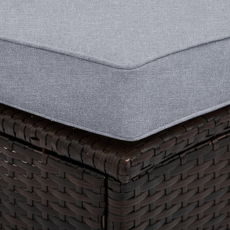Ensemble de canapé modulaire d'extérieur en rotin 5 pièces avec canapé en verre trempé 5 pièces