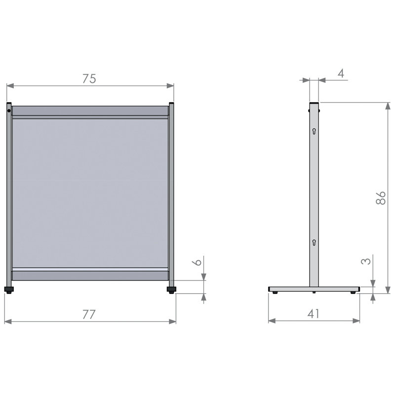 Amburgey Clear Desk Dividers, 86cm H x 147cm W x 41cm D