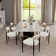 Modern Dining Set, Faux Marble Dining Table And Chair Set for 6