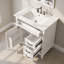 Meuble-lavabo simple autoportant blanc avec lavabo et rangement en céramique