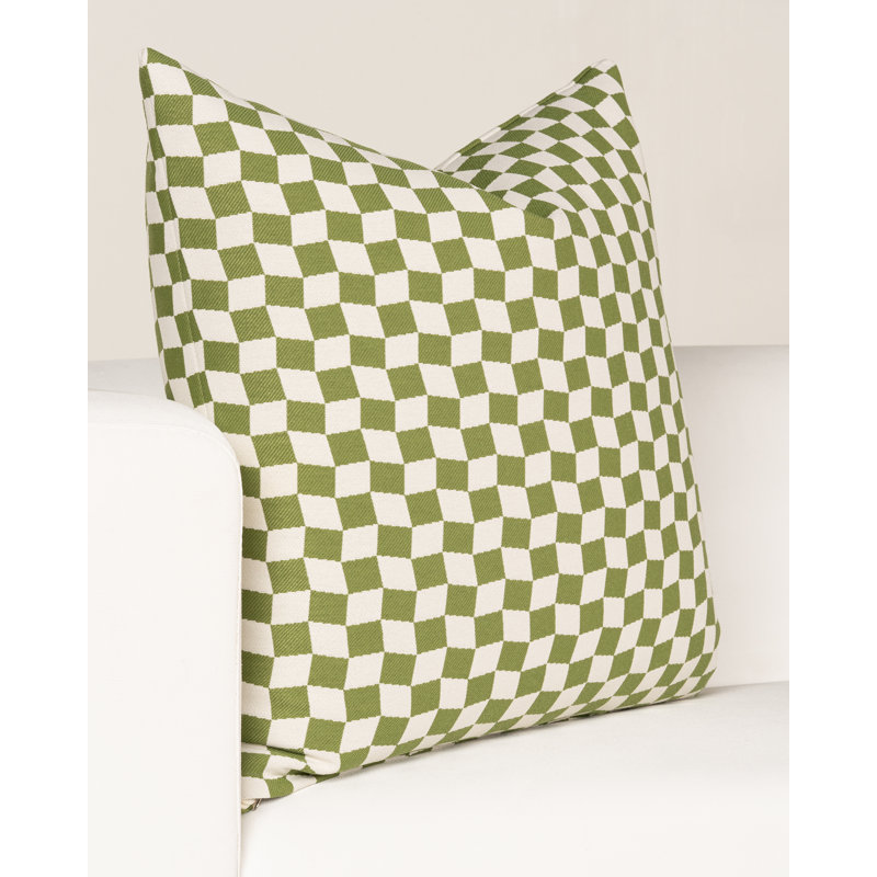 Coussin décoratif Terrace, Plumes, Vert géométrique
