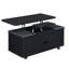 Table basse multifonctionnelle à plateau relevable avec rangement caché et tabourets, table centrale moderne multifonctionnelle avec 4 tabourets et roulettes, pour les espaces de vie modernes-621910249