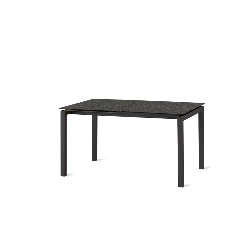 Abigail Glass Top Metal Base Dining Table, White/Carrara, 75cm H x 110cm L x 80cm W