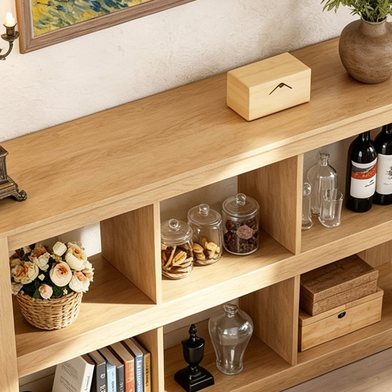 Console de style nordique simple et élégante, H 29,5 po x l 78,7 po x P 11,8 po, Bois naturel, Bois naturel, Bois naturel