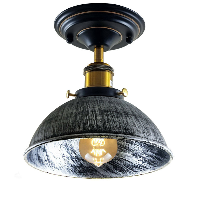 Kuster Semi Flush Mount, Brushed Silver