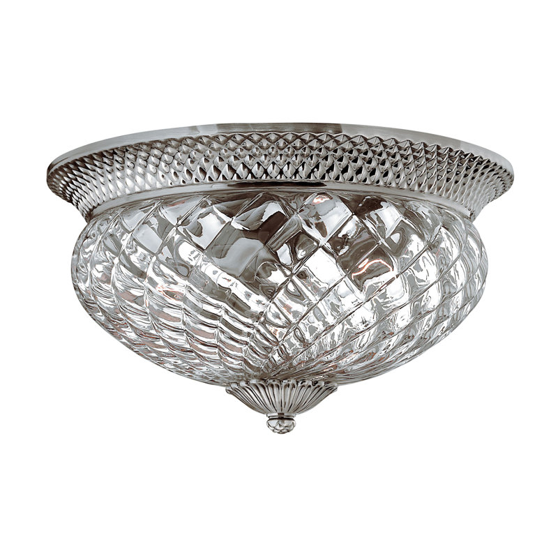 Plantation 3-Light Tropical Flush Mount Ceiling Light