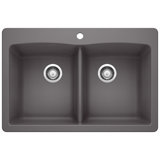 Diamond SILGRANIT 33" L x 22" W Double Bowl Drop-In/Undermount Kitchen Sink