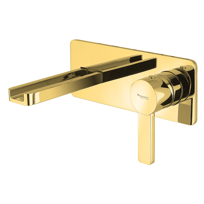 Capri Wall Mounted Bathroom Faucet, Polished Gold