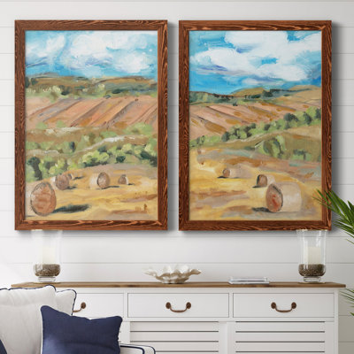 " Hay Bales I " 2 Piece Art Color Photography Painting