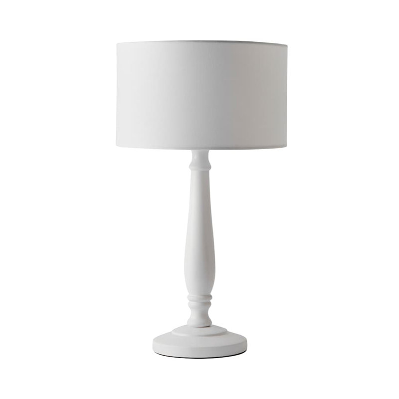 Annum Wood Table Lamp, White, No, White