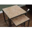 Table gigogne, ensemble de 2, côté, bout, métal, accent, carrelage brun, métal brun, transitionnel