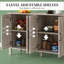Buffet rustique de style campagnard avec portes de style grange et tablettes réglables, parfait pour le rangement du salon et de la salle à manger