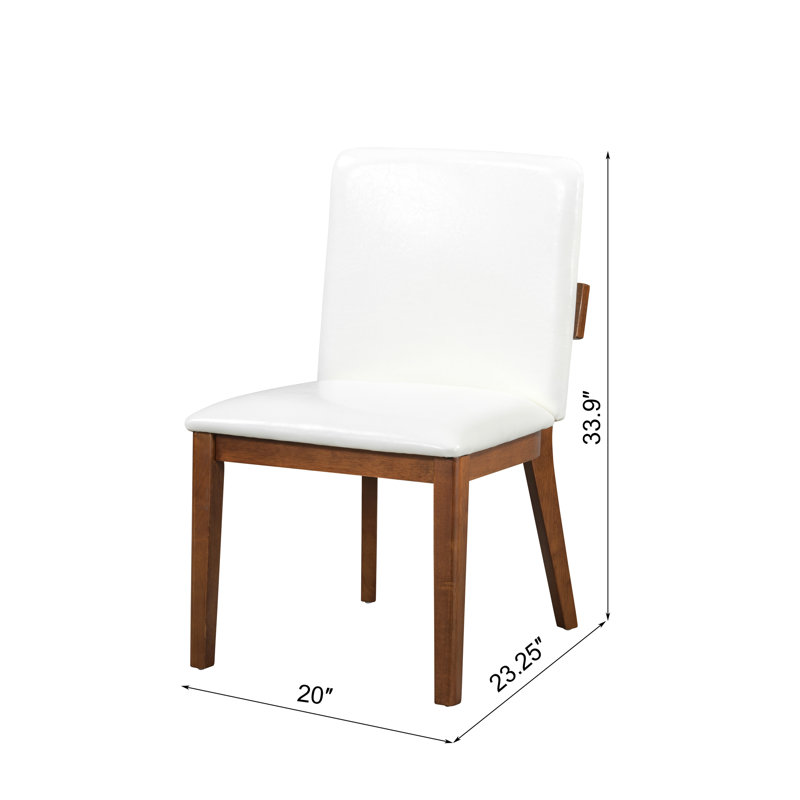 Chaises de salle à manger rembourrées en cuir de polyuréthane 2 pièces