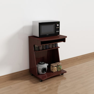 Color Kitchen Cart With Two Shelves And Mobility Features Utility In Extra Storage