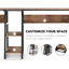 Long bureau d'ordinateur pour deux personnes avec tablette de rangement centrale amovible, double table de travail industrielle