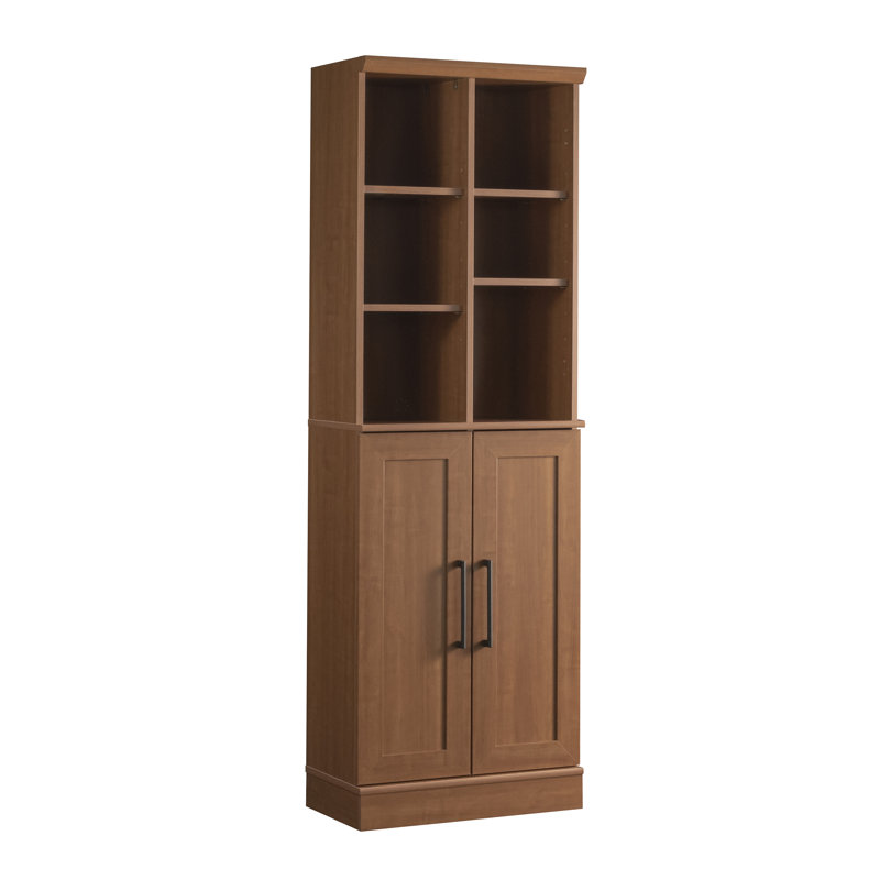 23.31'' Wide 6 - Shelf Storage Cabinet with Cable Management, Sienna Oak
