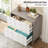 2-Drawer File Cabinet, Lateral Filing Cabinet For A4/Letter/Legal Size, Office Storage Cabinet, Printer Stand With Storage Drawer For Home Office, White & Gray
