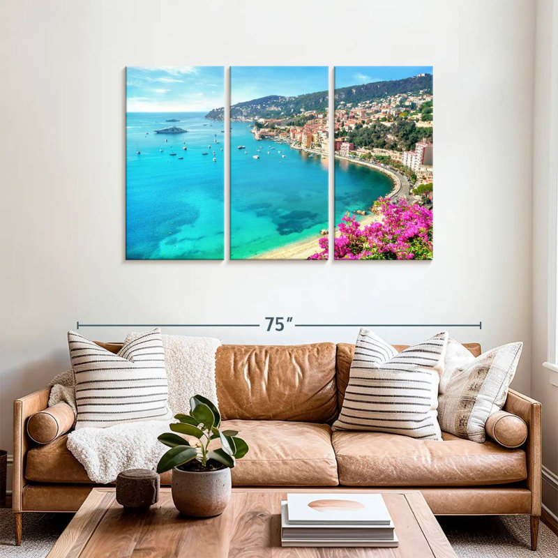 Plage côtière Gillard Villefranche-Sur-Mer, H 36 po x l 57 po