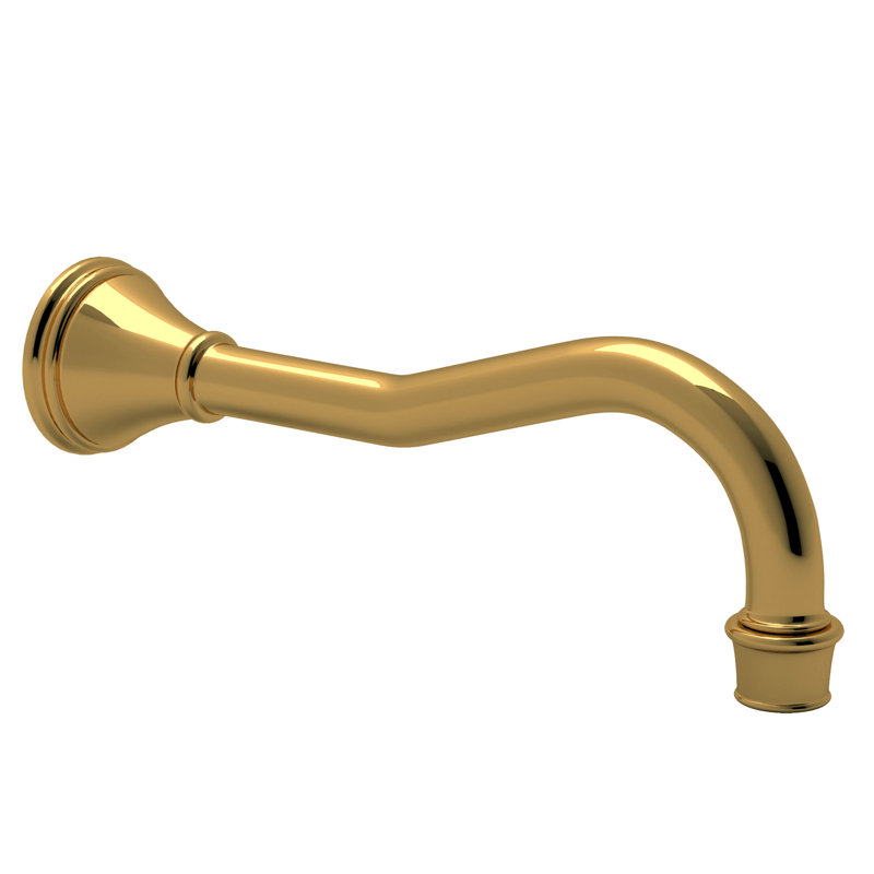 Georgian Era™ Wall Mount Tub Spout With Column-Spout, Unlacquered Brass