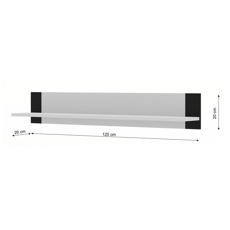 Maja Floating Shelf, White/Black