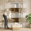 HOMCOM Geometric Bookshelf, 5-Tier S Shaped Bookcase-1013490801