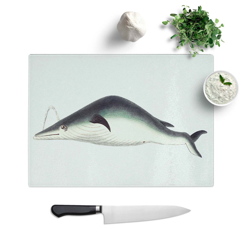 Tempered Glass Whale by George Shaw Chopping Board, 28.5 cm W x 20 cm L