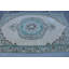 Tapis turc bleu et beige fabriqué à la main à motif floral traditionnel pour décoration intérieure rétro