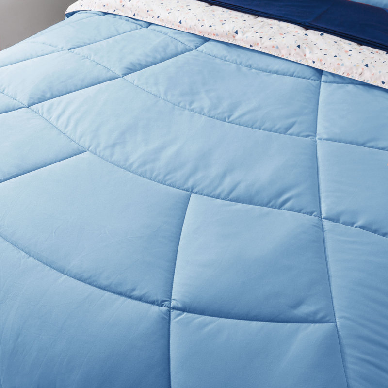 Channel Solid Colour Comforter Set, Queen, Alaskan Blue - 7 Piece