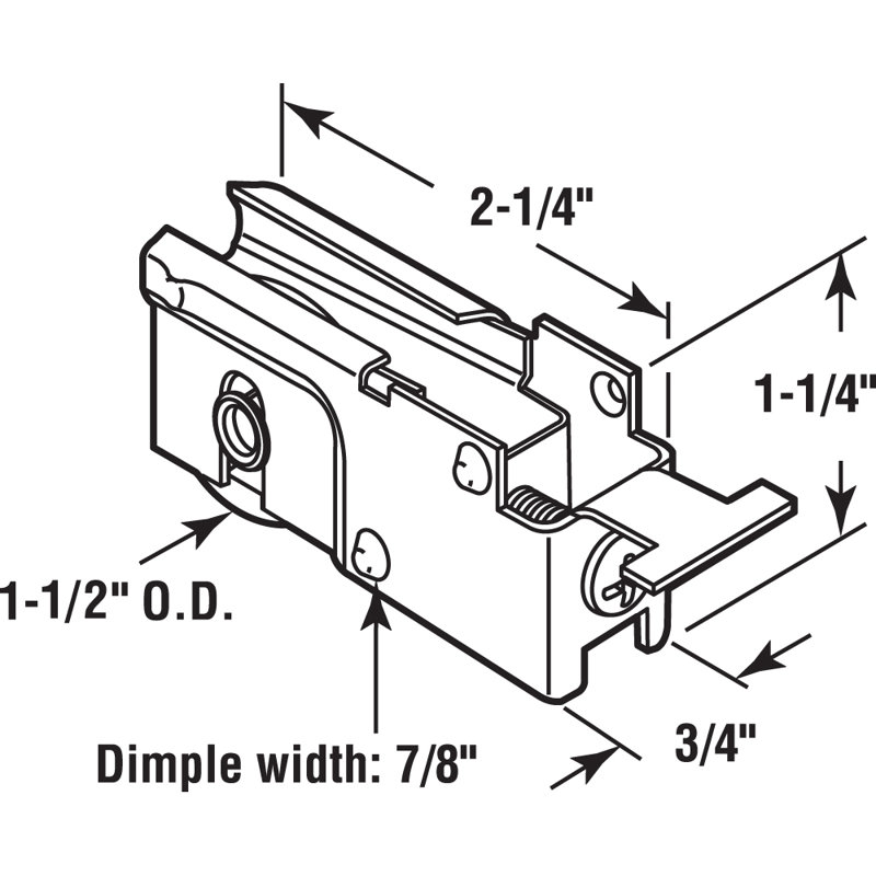 Ensemble de rouleau de porte coulissante en verre de 1 1/2 po Prime-Line pour Marshall (paquet simple)