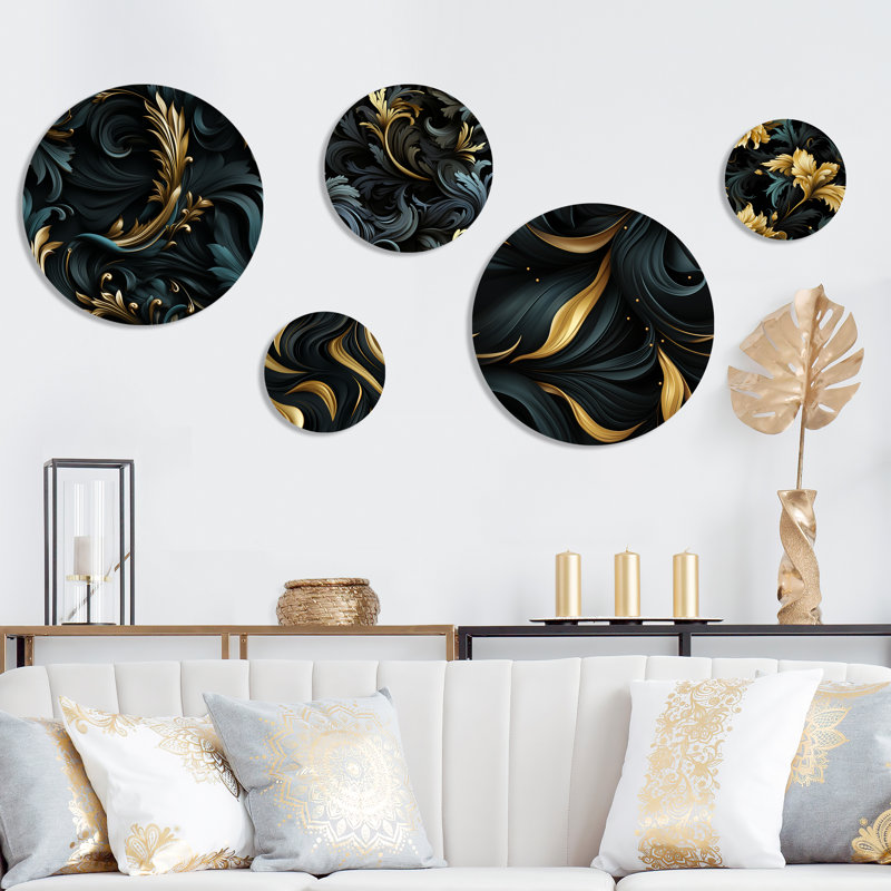 Ensemble d'art mural rond rond 5 pièces Nicolas - Paisley Glam