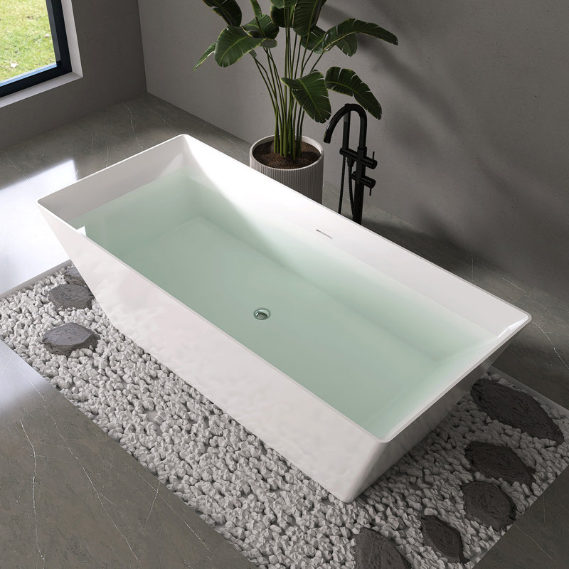 Baignoire de trempage autoportante en acrylique 67 po Fslefay
