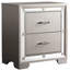 Étagère de table de chevet argentée H 28 po x l 25 po x P 17 po, deux tiroirs et rangement intégré