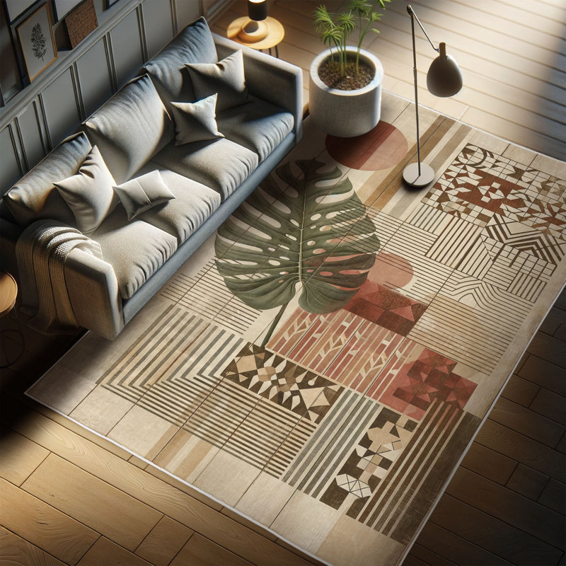 Machine Printed 177cm X 122cm Area Rug
