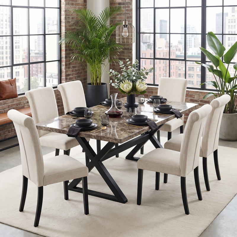 37'' H Linen Upholstered Parsons Chair