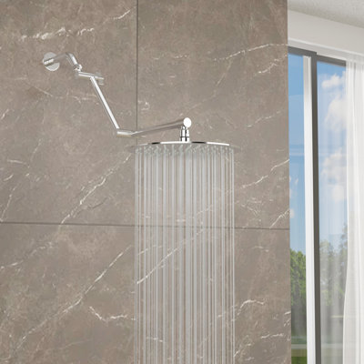 16 Inch Shower Head Extension Arm Adjustable Shower Arm Extension Lower or Raise Shower Head