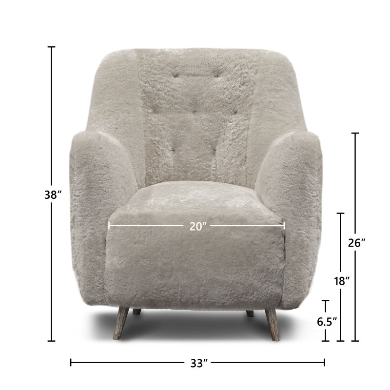 Molly Tufted Armchair, Espresso, Light Gray Wool