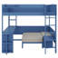 All-in-One Wood Loft Bed with Desk, Bedside Storage, Sofa and Lighting-780657877