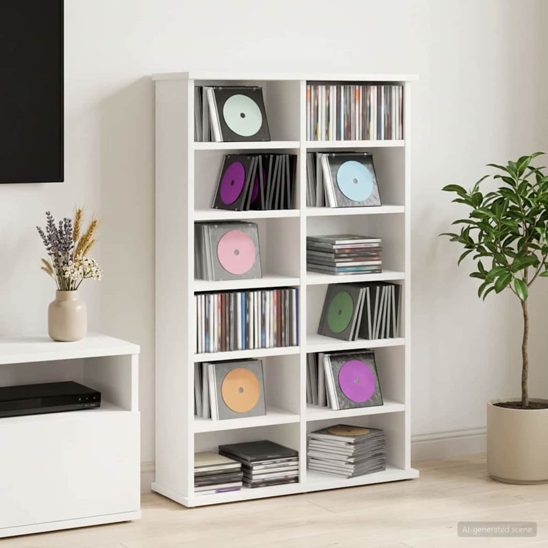 92 cm H Media Shelves, White