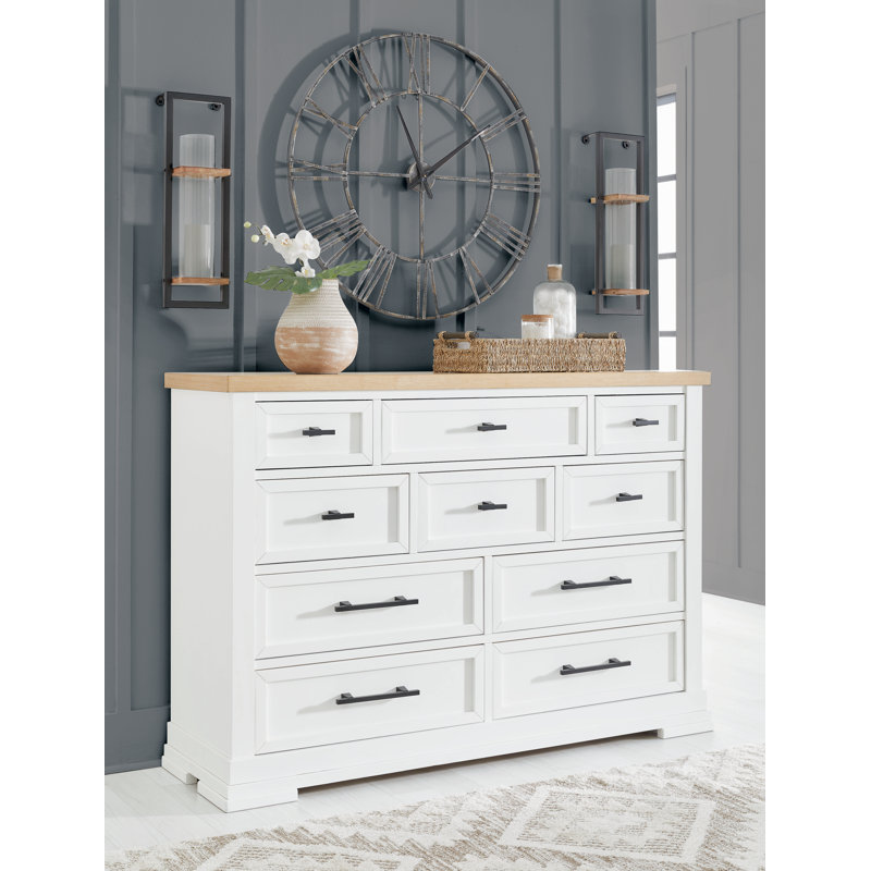 Commode Taffenbrook, Blanc/naturel