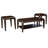 Eckman Transitional 3-Piece Coffee Table Set with Parquet Pattern Design in Walnut
