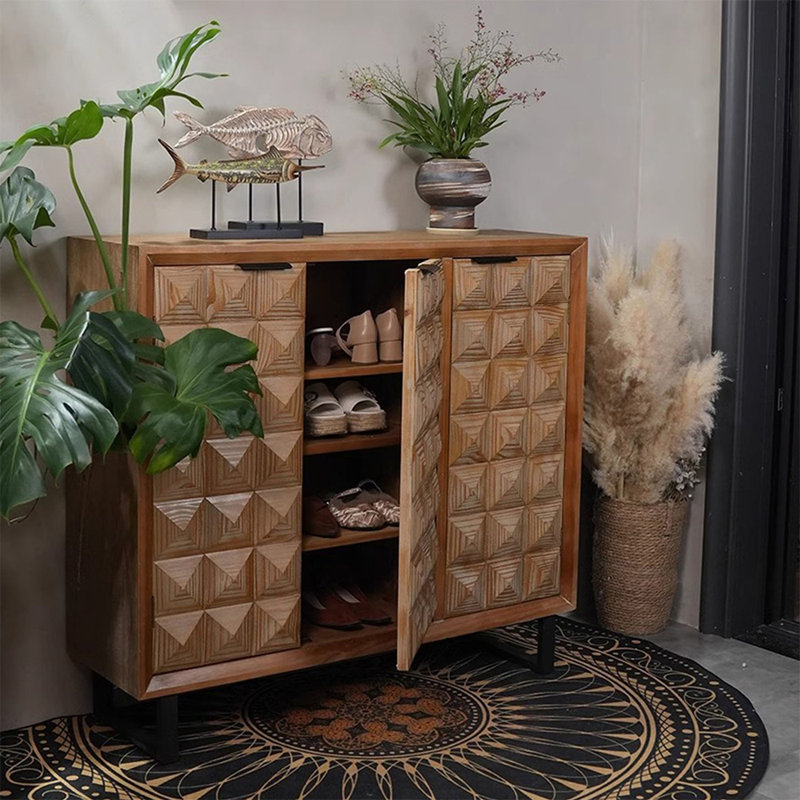 Rangement pour chaussures en bois massif Burlywood