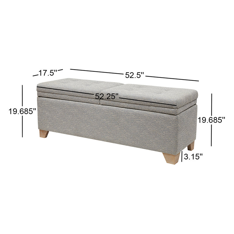 Banc de rangement gris Ashcroft, Gris