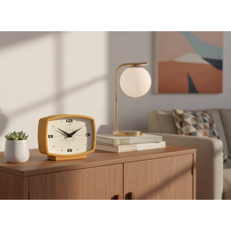Analogue Electric Tabletop Clock, Gold