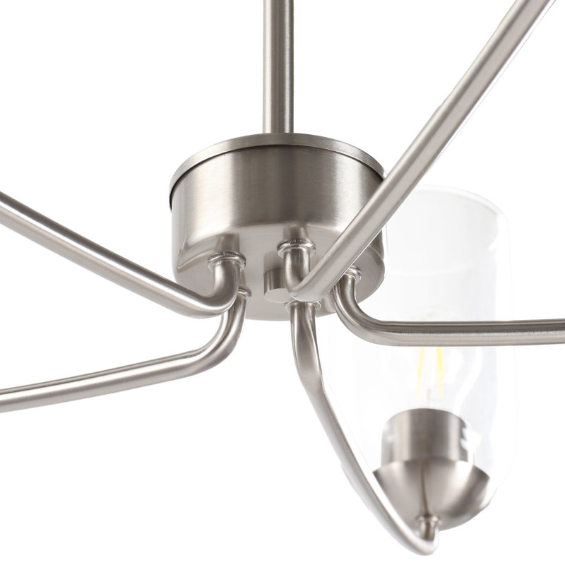 Luminaire classique pour salle à manger à 6 lumières à intensité variable l 32,3 po, Nickel