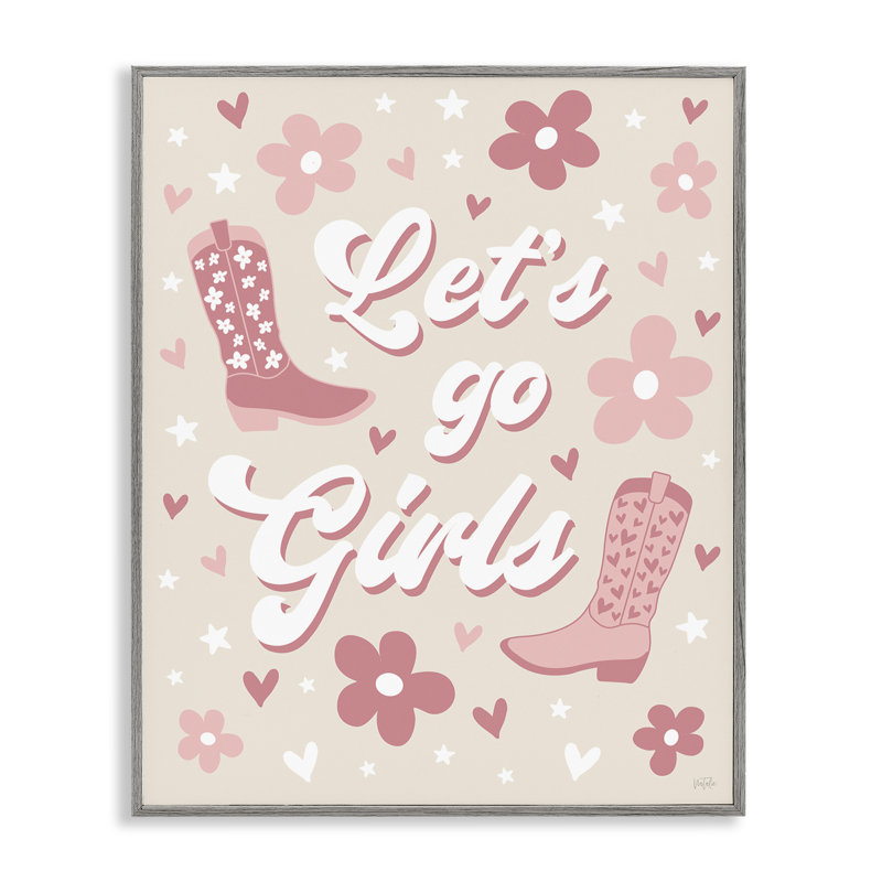 Groovy Let's Go Girls, art de la giclée encadrée par Natalie Carpentieri, Estampe numérique Farmhouse, H 30 po x l 24 po