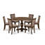 Ensemble de salle à manger 7 pièces moderne - table en bois et 6 chaises de salle à manger en bois Parson couleur café avec dossier haut - finition jacobine patinée-771177014-771177013-771207146