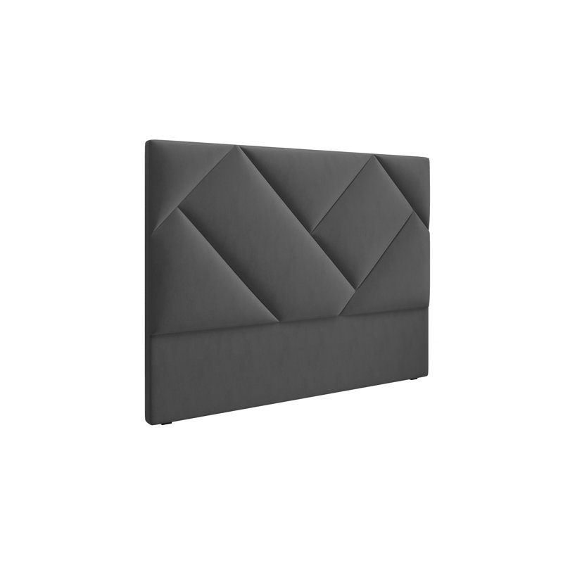 Muhib Upholstered Headboard, European Double (140 x 200cm), Dark Grey